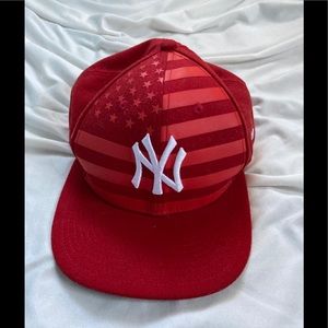 Euc Yankees red and white hat 9fifty